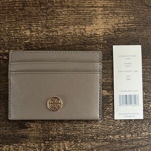 Tory Burch Gray Robinson Card Case